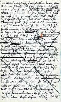 page from Rilke's manuscript
