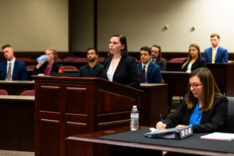 Photos of law students and judges at the Intramural Law Moot Court Competition on September 30th, 2023.
