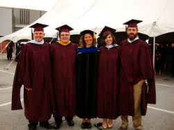 Leslie with Master's Student Graduates