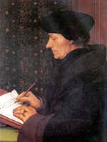 Erasmus von Rotterdam am Schreibpult, 1523